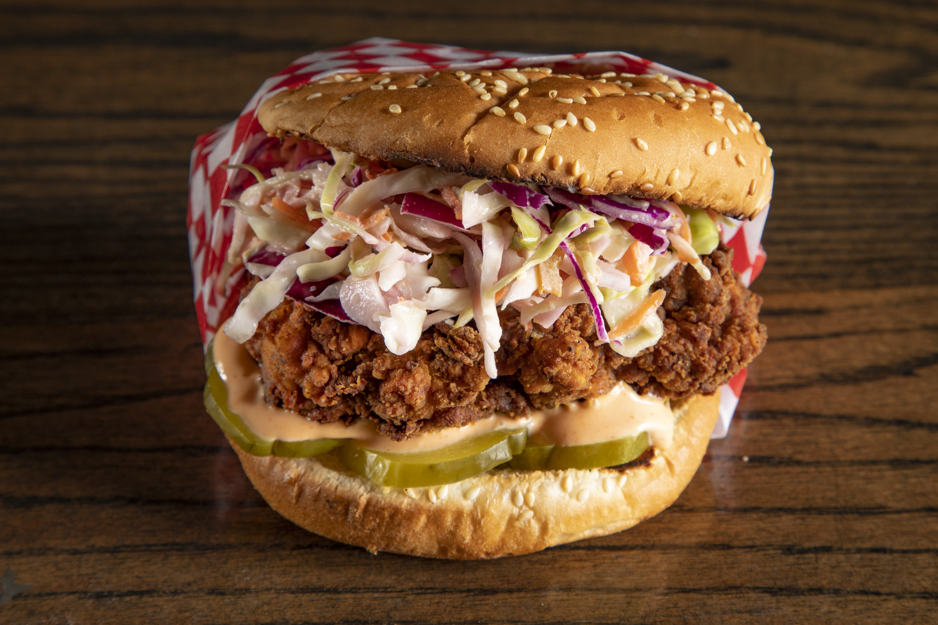 Order Spicy Fried Chicken Sandwich food online from Hardwood Bar & Smokery store, San Francisco on bringmethat.com