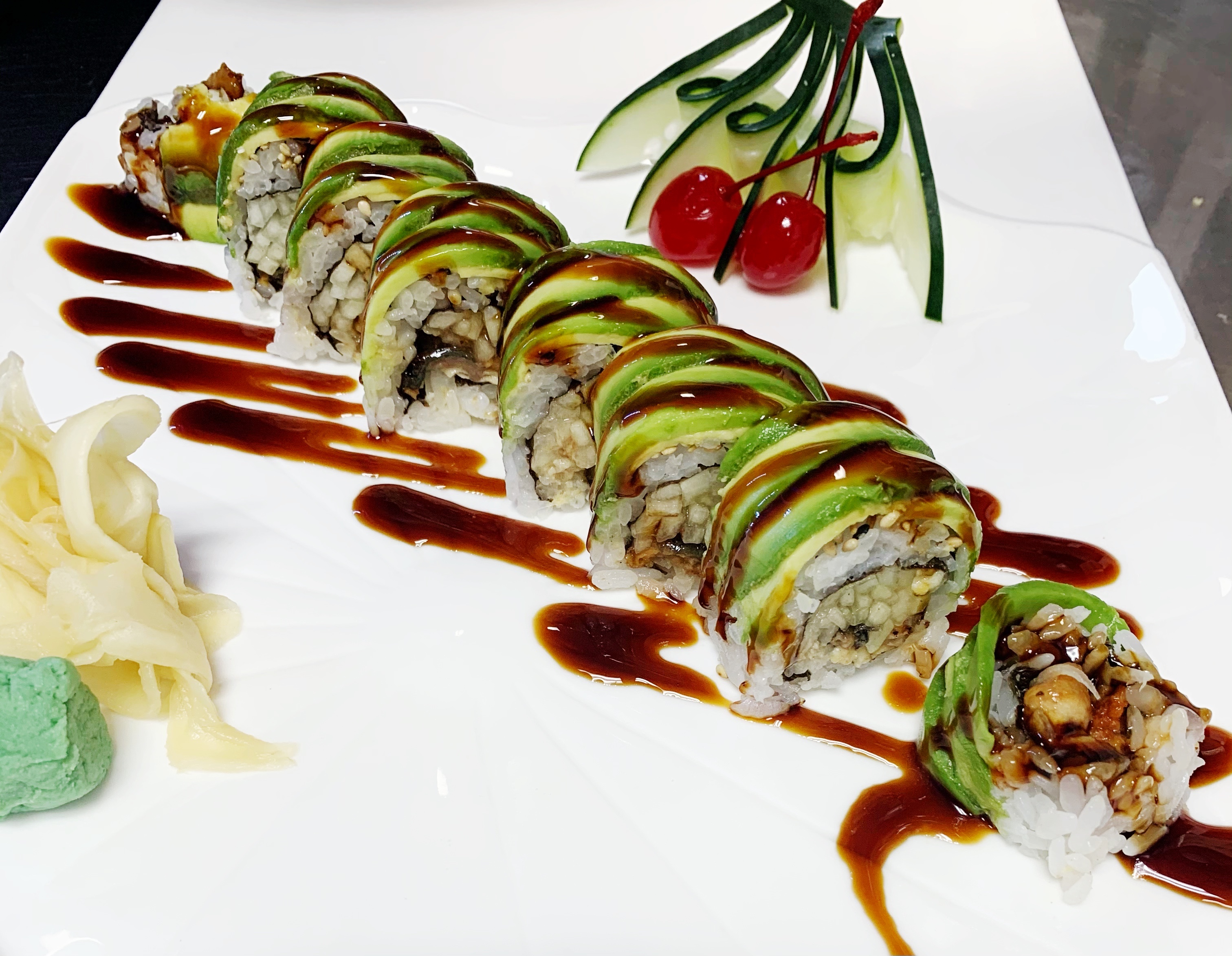 Order Green Dragon  Special Roll food online from Miso Japan store, Goshen on bringmethat.com
