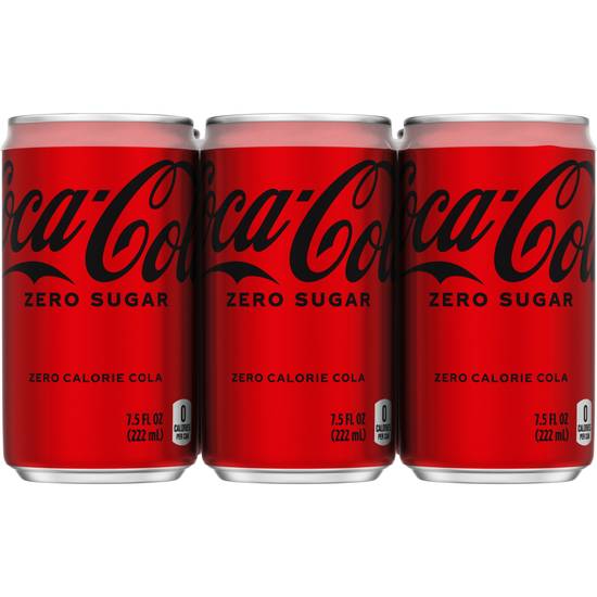 Order Coke Zero Sugar Diet Soda Soft Drink, 7.5 OZ Cans, 6 PK food online from Cvs store, Rochester Hills on bringmethat.com