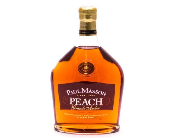 Order Paul Masson, Peach Grande Amber Brandy · 750 mL food online from House Of Wine store, New Rochelle on bringmethat.com