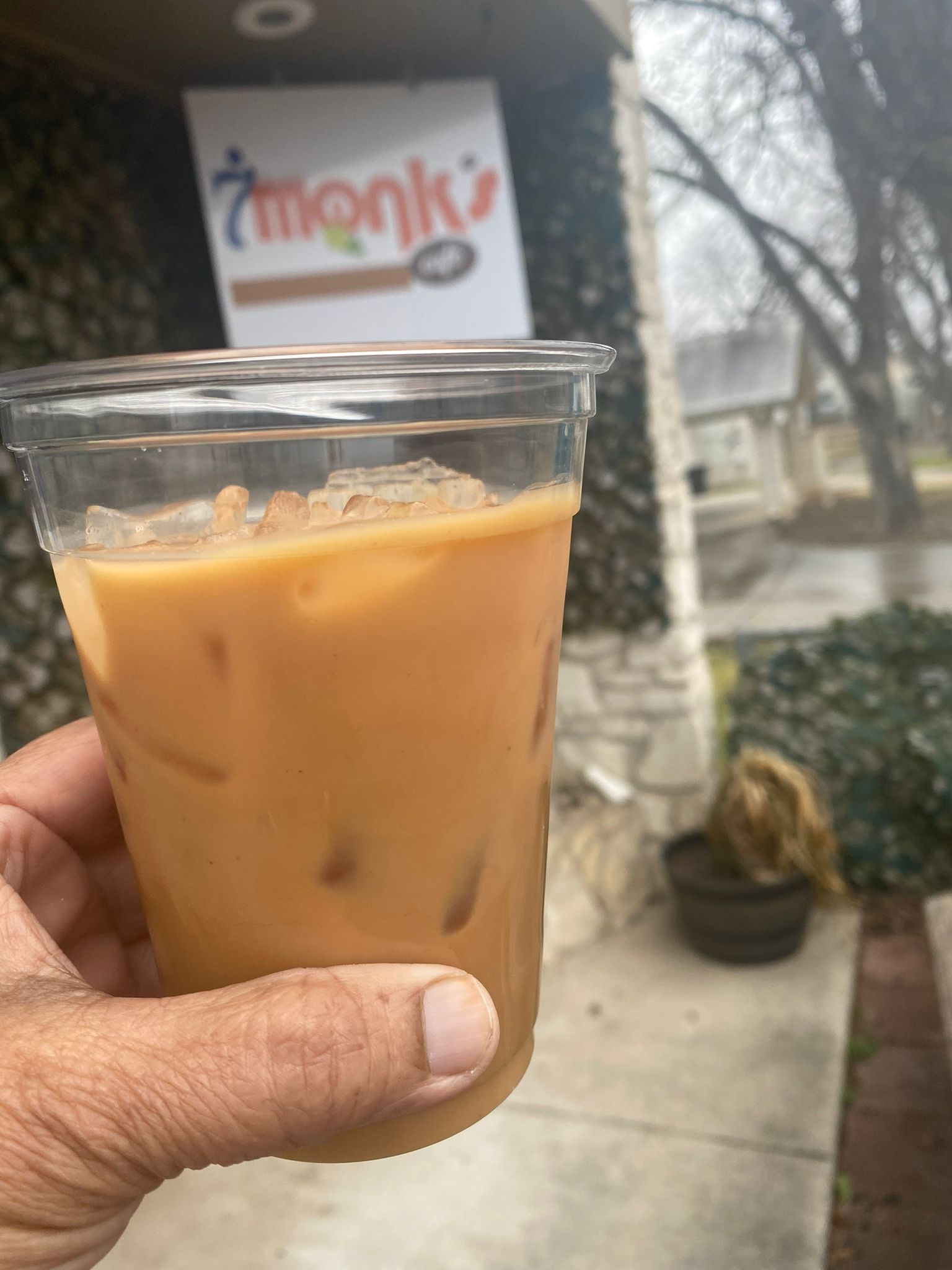 Order Holy Vegan Iced Chai food online from 7 Monks Café store, New Braunfels on bringmethat.com