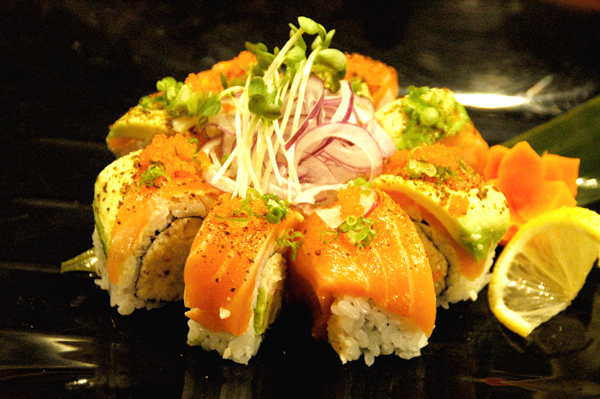 Order Cajun Salmon Roll food online from Hi Sushi store, Bakersfield on bringmethat.com