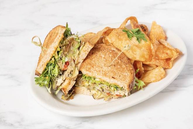 Order Veggie Tower Sandwich food online from Blu La Cafe store, Los Angeles on bringmethat.com