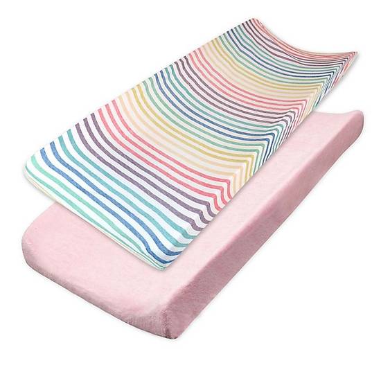 Order The Honest Company® 2-Pack Printed Jersey and Terry Changing Pad Covers in Rainbow food online from Buybuy Baby store, Henrietta on bringmethat.com