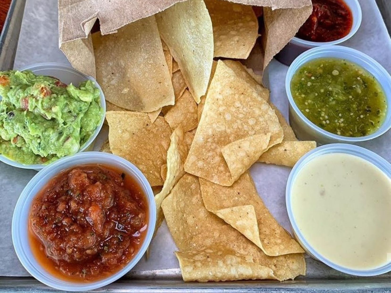 Order Chips & Queso food online from Right Coast Taqueria store, Deer Park on bringmethat.com