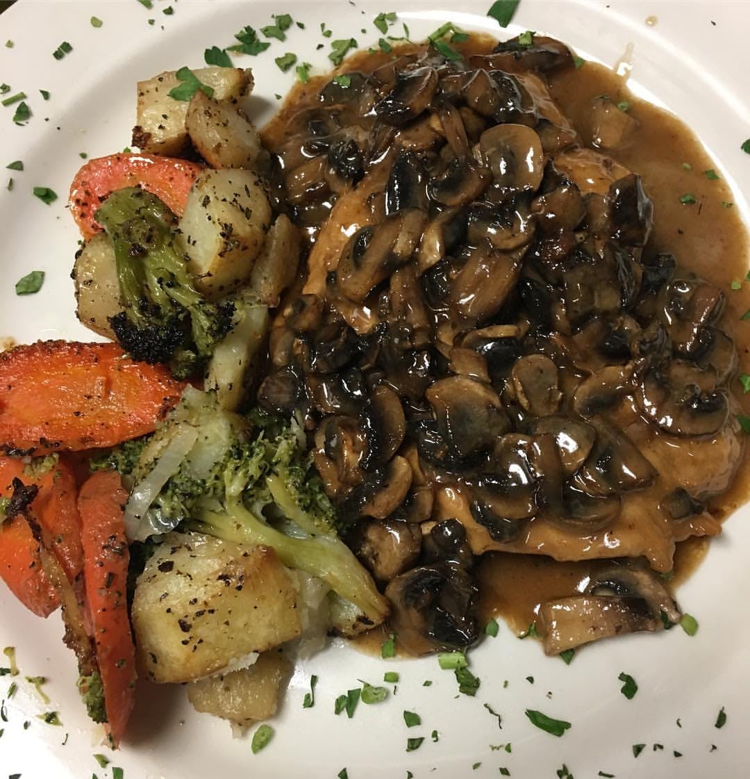Order Chicken Marsala - Entree food online from Cafe Corleone store, Paramount on bringmethat.com