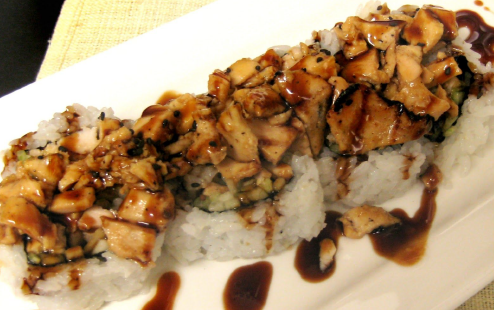 Order Chicken Teriyaki Roll food online from Kino Sushi store, Los Angeles on bringmethat.com