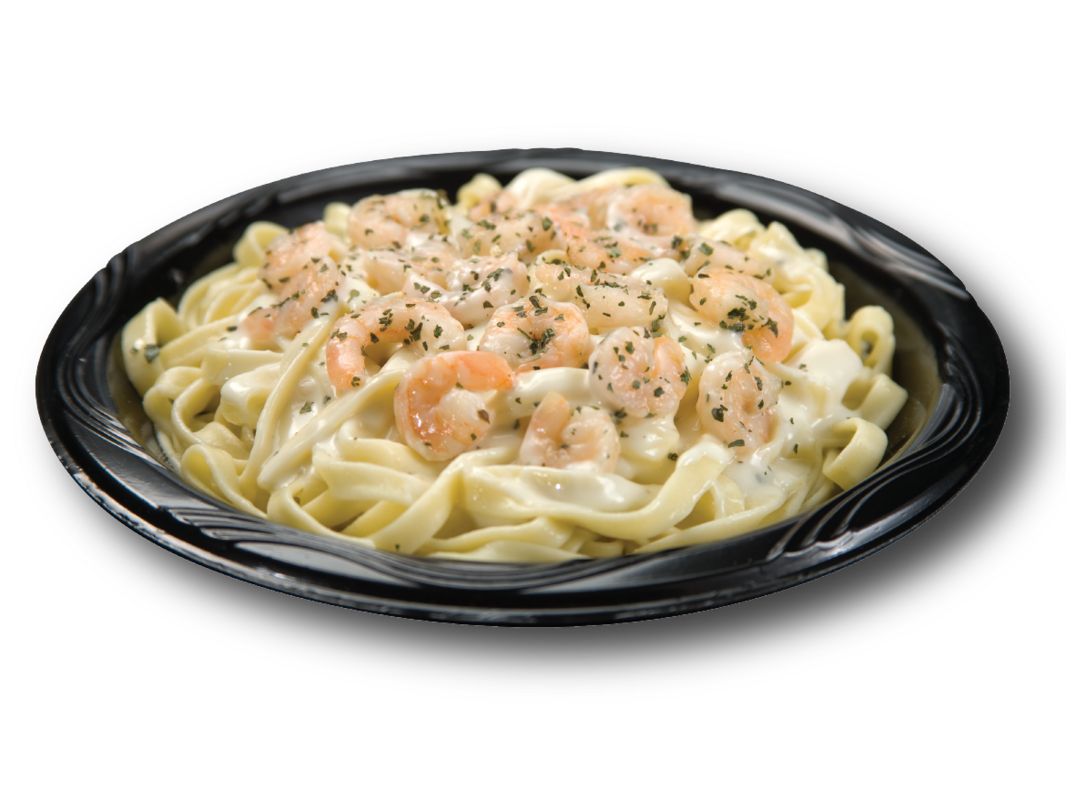 Order Fettuccine with Alfredo Sauce and Garlic Shrimp food online from Rocky Rococo store, New Berlin on bringmethat.com