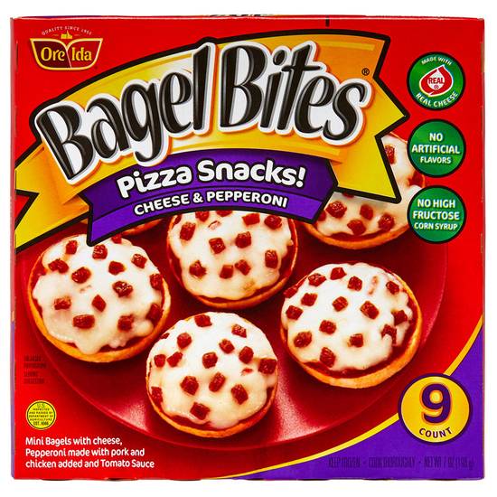 Order Bagel Bites Frozen Pepperoni Pizza Snacks 9ct 7oz food online from Everyday Needs by Gopuff store, Chicago on bringmethat.com