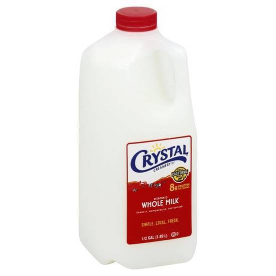 Order Crystal Creamery Whole Milk (0.5 gal.) food online from Ampm store, Cameron Park on bringmethat.com