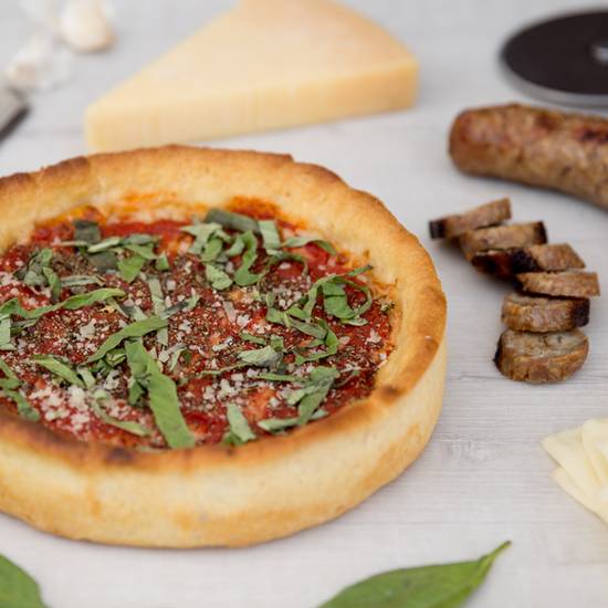 Order Deep Dish Sausage & Ricotta Pizza food online from Pizzeria Bravo store, Los Angeles on bringmethat.com