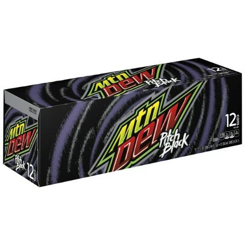 Order Mtn Dew Pitch Black Soda Citrus 12 Pack 12oz Can food online from 7-Eleven store, Clarksburg on bringmethat.com