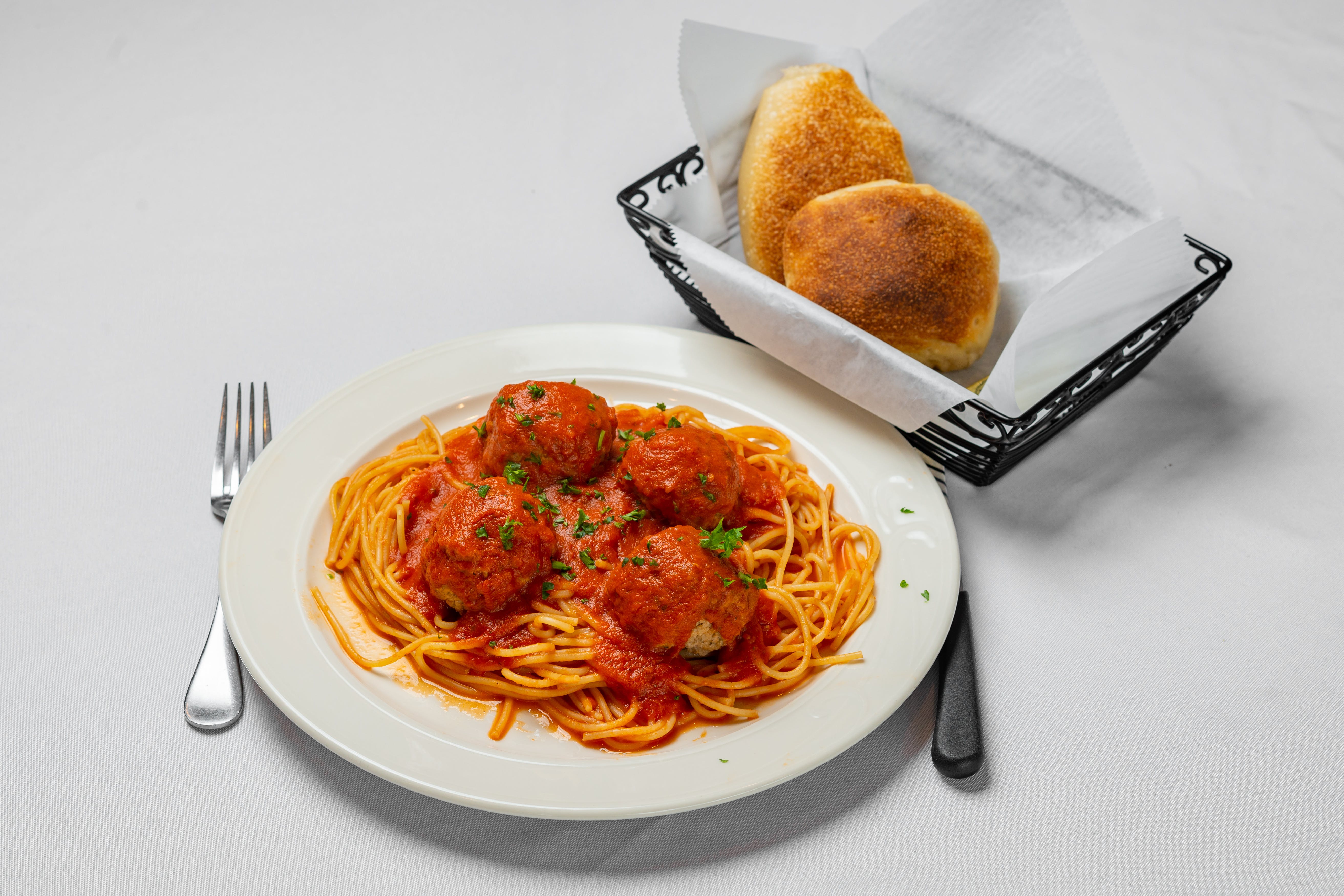 Order Pasta with Meatballs - Pasta food online from Pasquale Brick Oven Pizza store, Milltown on bringmethat.com