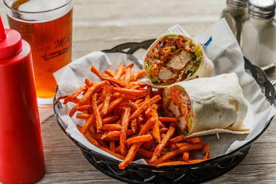 Order Buffalo Chicken Wrap food online from Big Mike's Sports Bar & Grill store, Denham Springs on bringmethat.com