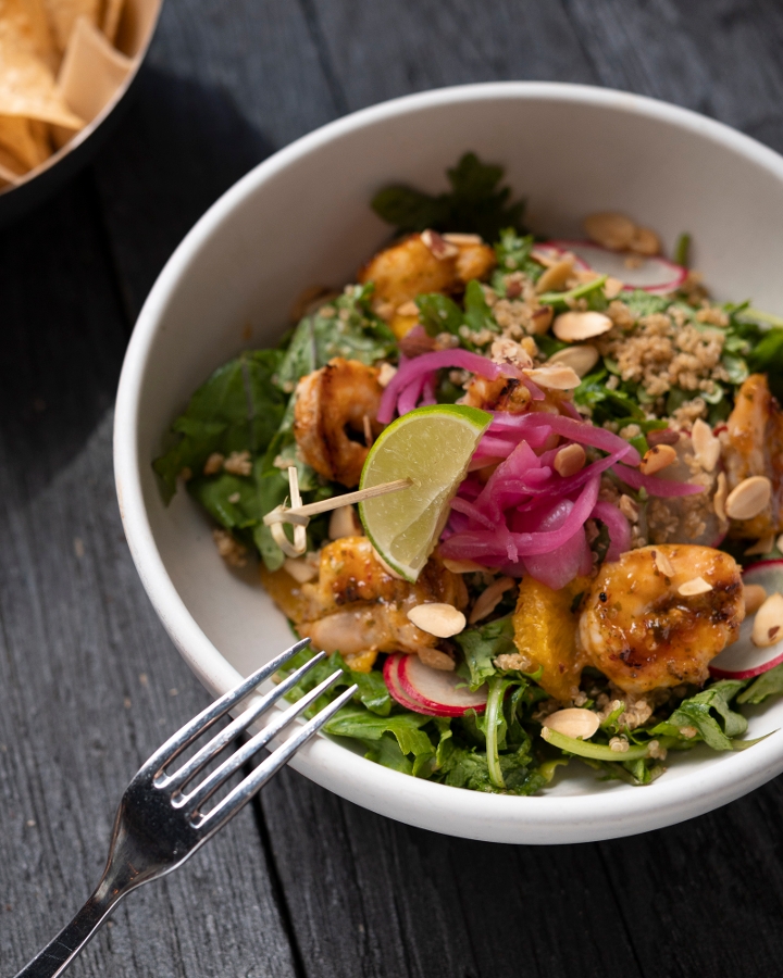 Order Chipotle Prawn & Kale Salad food online from Cactus Restaurant store, Seattle on bringmethat.com