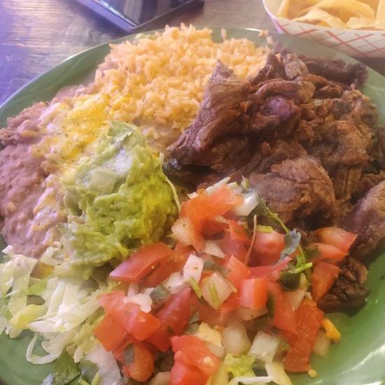 Order Carne Asada Plate food online from Chico's Tacos store, Lake Havasu City on bringmethat.com