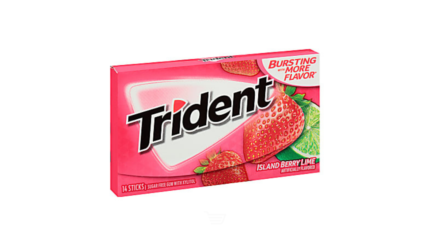 Order Trident Sugarfree Island Berry Lime Gum 14 CT food online from Ocean Liquor store, South Pasadena on bringmethat.com