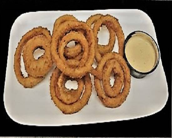Order Homemade Onion Rings Shareable food online from Paninis Bar & Grill store, Stow on bringmethat.com
