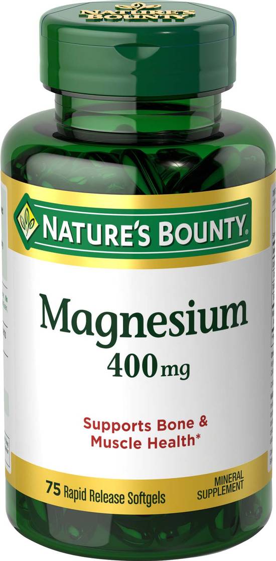 Order Nature's Bounty Magnesium 400mg (75 ct) food online from Rite Aid store, Palm Desert on bringmethat.com