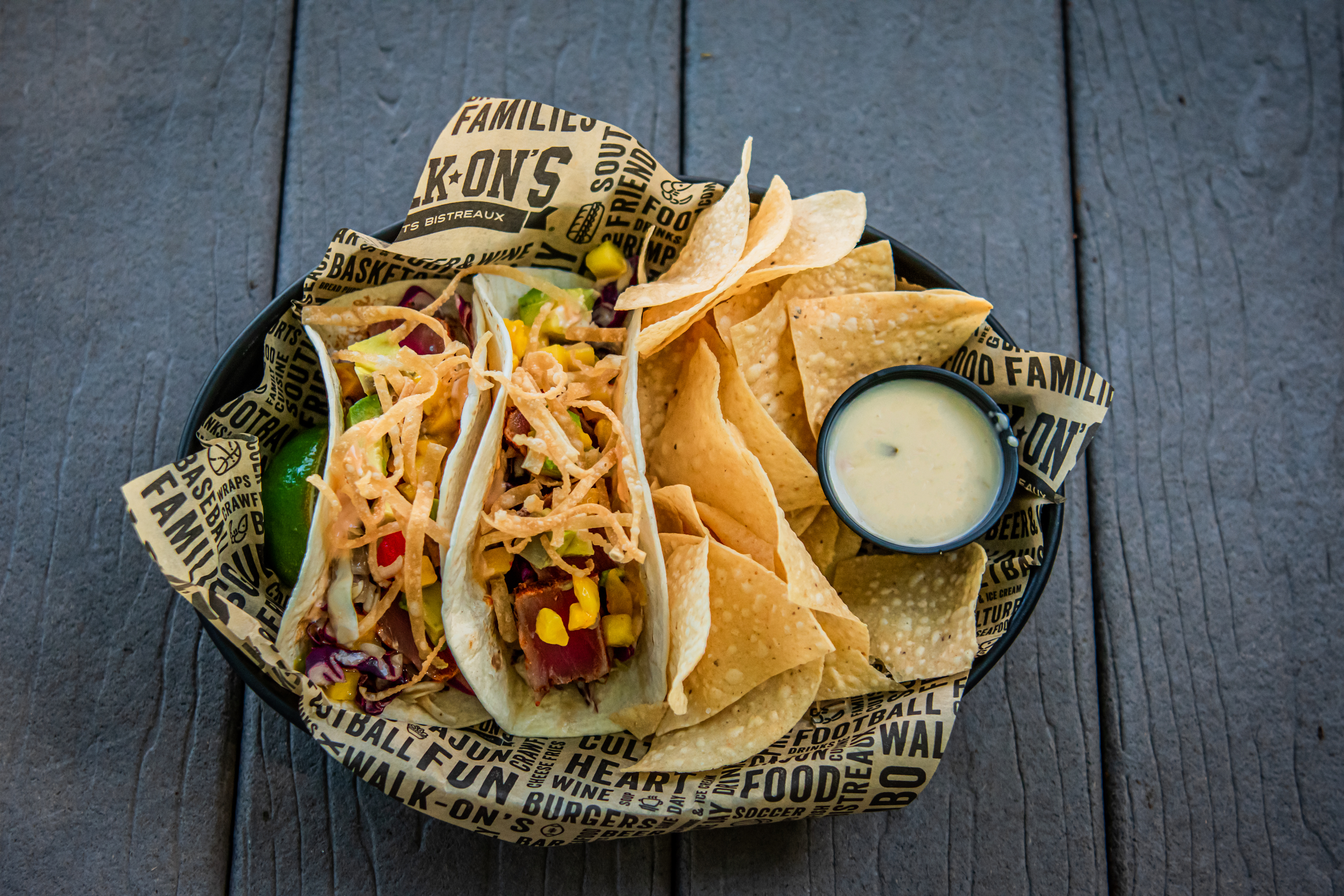 Order Tuna Tacos food online from Walk-On's Bistreaux & Bar store, Lubbock on bringmethat.com