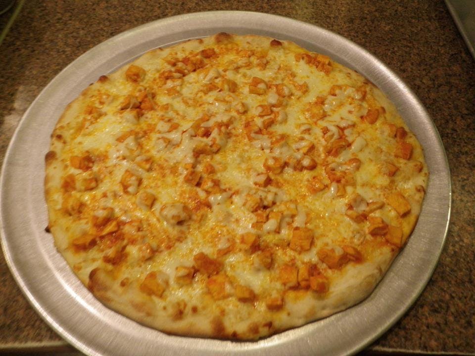 Order 2. Buffalo Chicken Pizza - Medium 14" food online from Naples Pizza and Restaurant store, Toms River on bringmethat.com