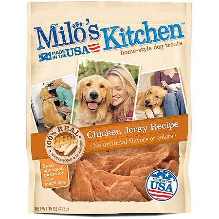 Order Milo's Kitchen Chicken Jerky Strips Dog Treats, Jerry Chicken, 15oz food online from Rite Aid store, REEDLEY on bringmethat.com