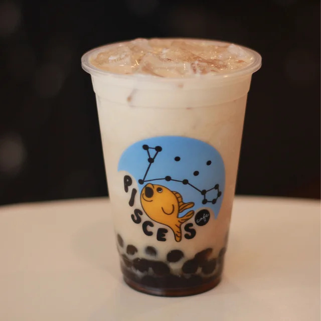 Order Iced Almond Milk Tea food online from Pisces Cafe Boba & Tea store, Lisle on bringmethat.com