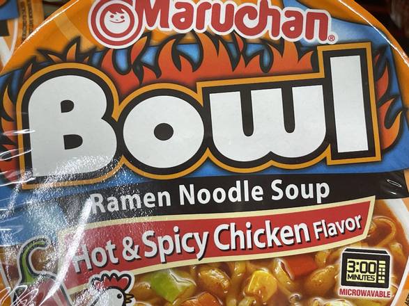 Order Maruchan Bowl Hot and Spicy Chicken  food online from Happy Food Mart store, Atlanta on bringmethat.com