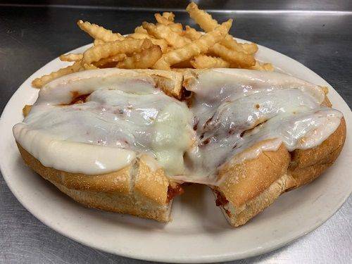 Order Chicken Parm Sandwich food online from Throwbacks Bar And Grill store, Riverside on bringmethat.com