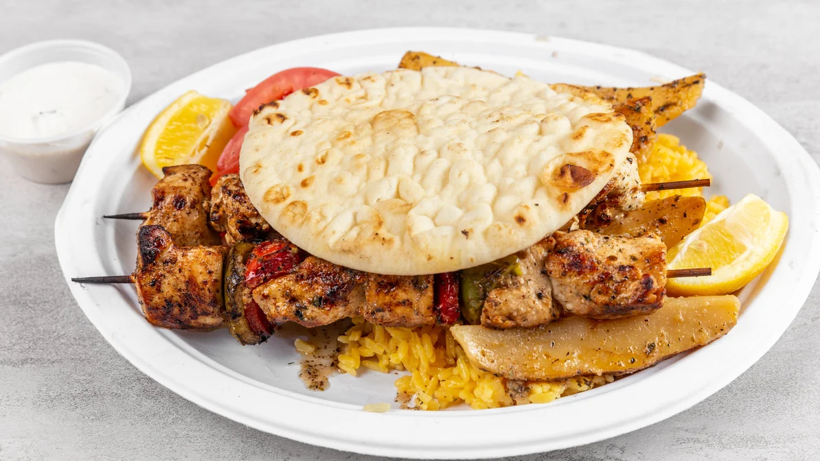 Order Chicken Kabob Plate food online from Tom & Jerry's Gyros store, Chicago on bringmethat.com