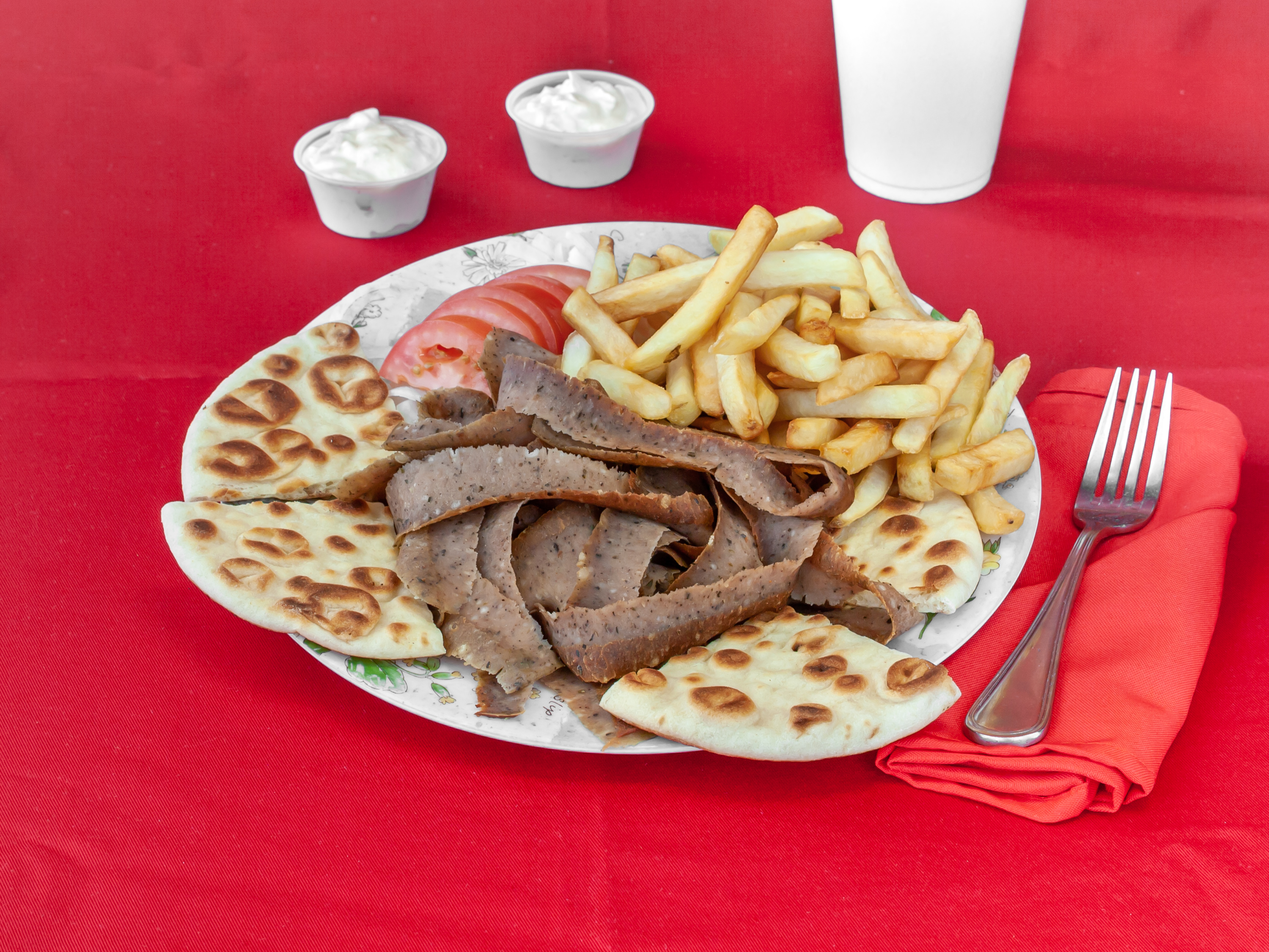 Order Gyro Plate Dinner food online from Munchies gyros & pizza store, Chicago on bringmethat.com