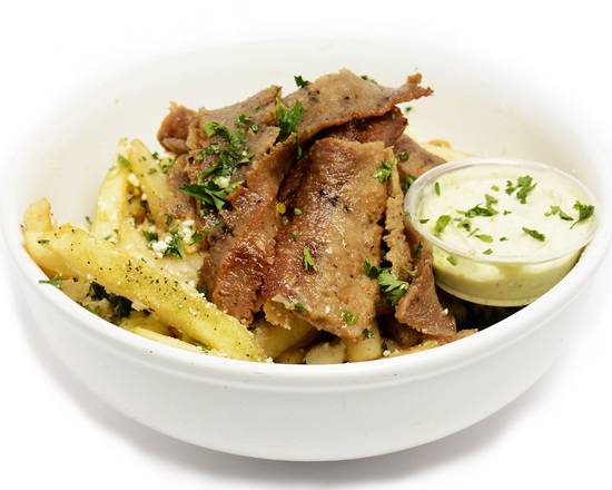 Order Protein Feta Fries food online from George's Greek Grill-Fig at 7th store, Los Angeles on bringmethat.com