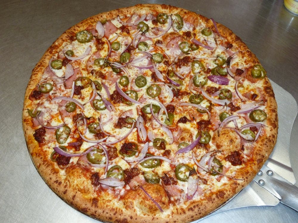 Order Loco Pizza - Medium 12'' (8 Slices) food online from 5 Star Pizza And Wings store, Fontana on bringmethat.com