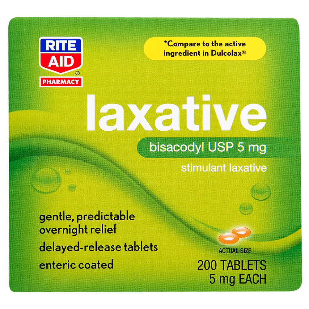 Order Rite Aid Laxative and Stool Softener, Bisacodyl, 5mg - 200 ct food online from Rite Aid store, CORNING on bringmethat.com