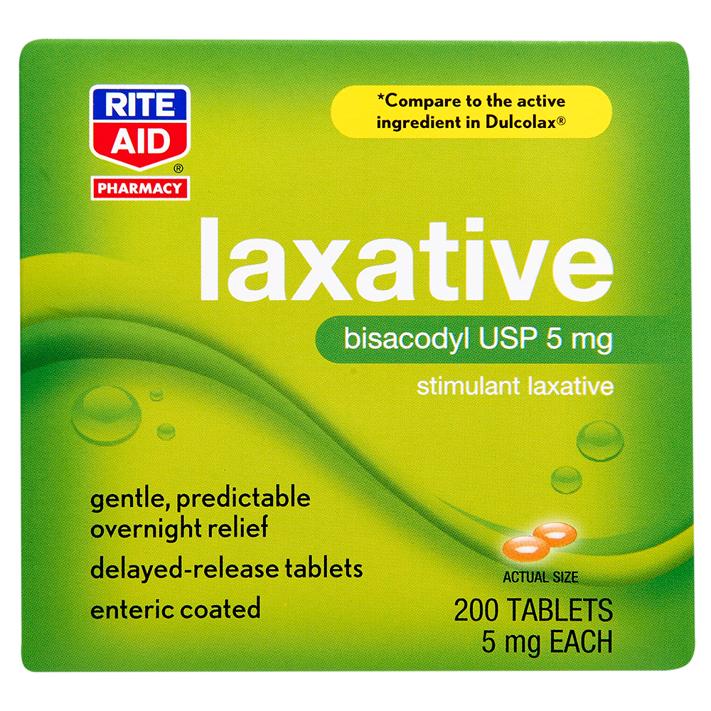 Order Rite Aid Laxative and Stool Softener, Bisacodyl, 5mg - 200 ct food online from Rite Aid store, ELMIRA on bringmethat.com