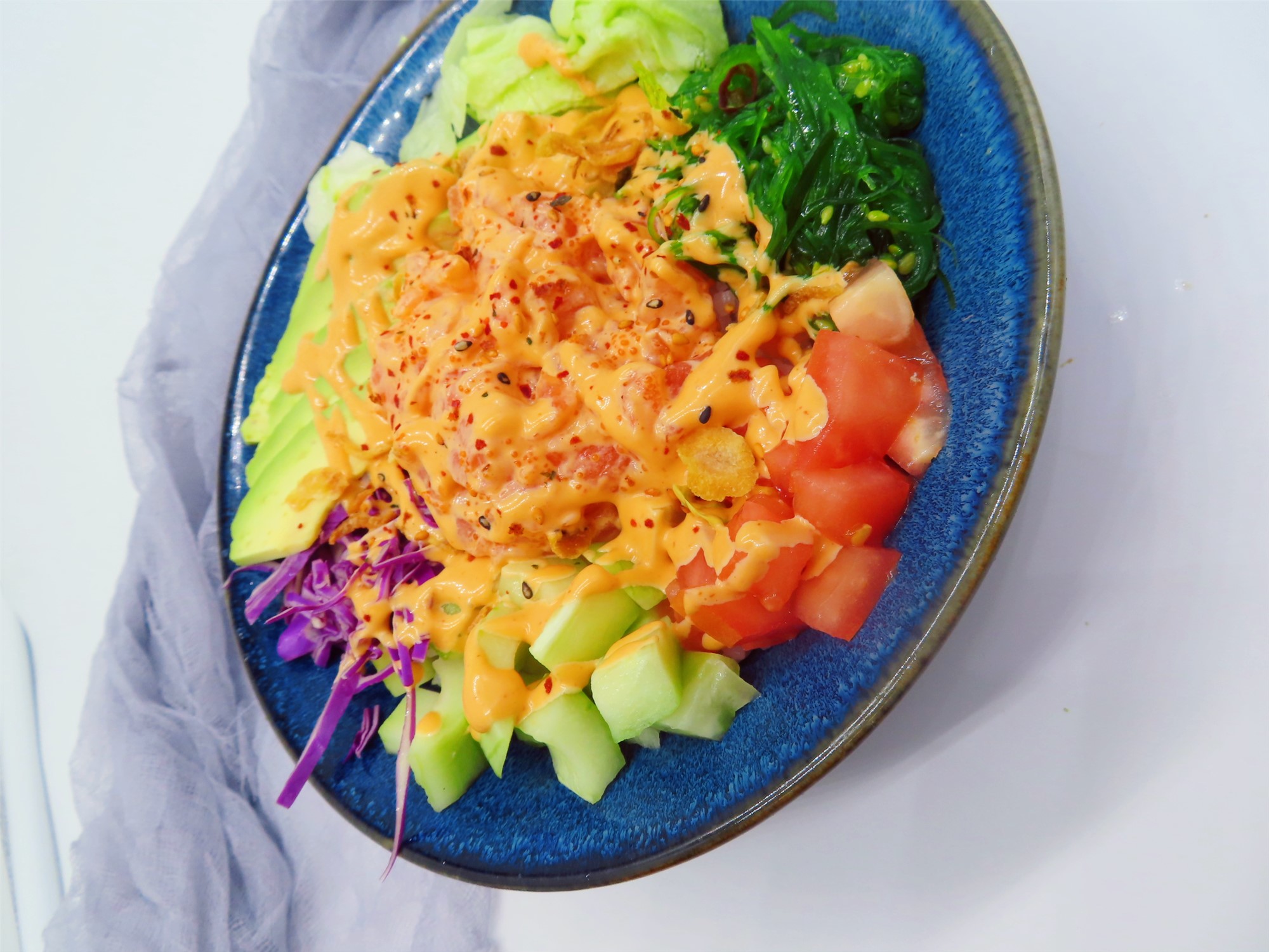 Order Spicy Salmon Poke Bowl food online from Peking Express store, South Ozone Park on bringmethat.com