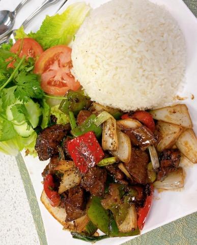 Order 40. Tender Cubes Filet Mignon Beef Plate food online from Pho Saigon Le store, Victorville on bringmethat.com