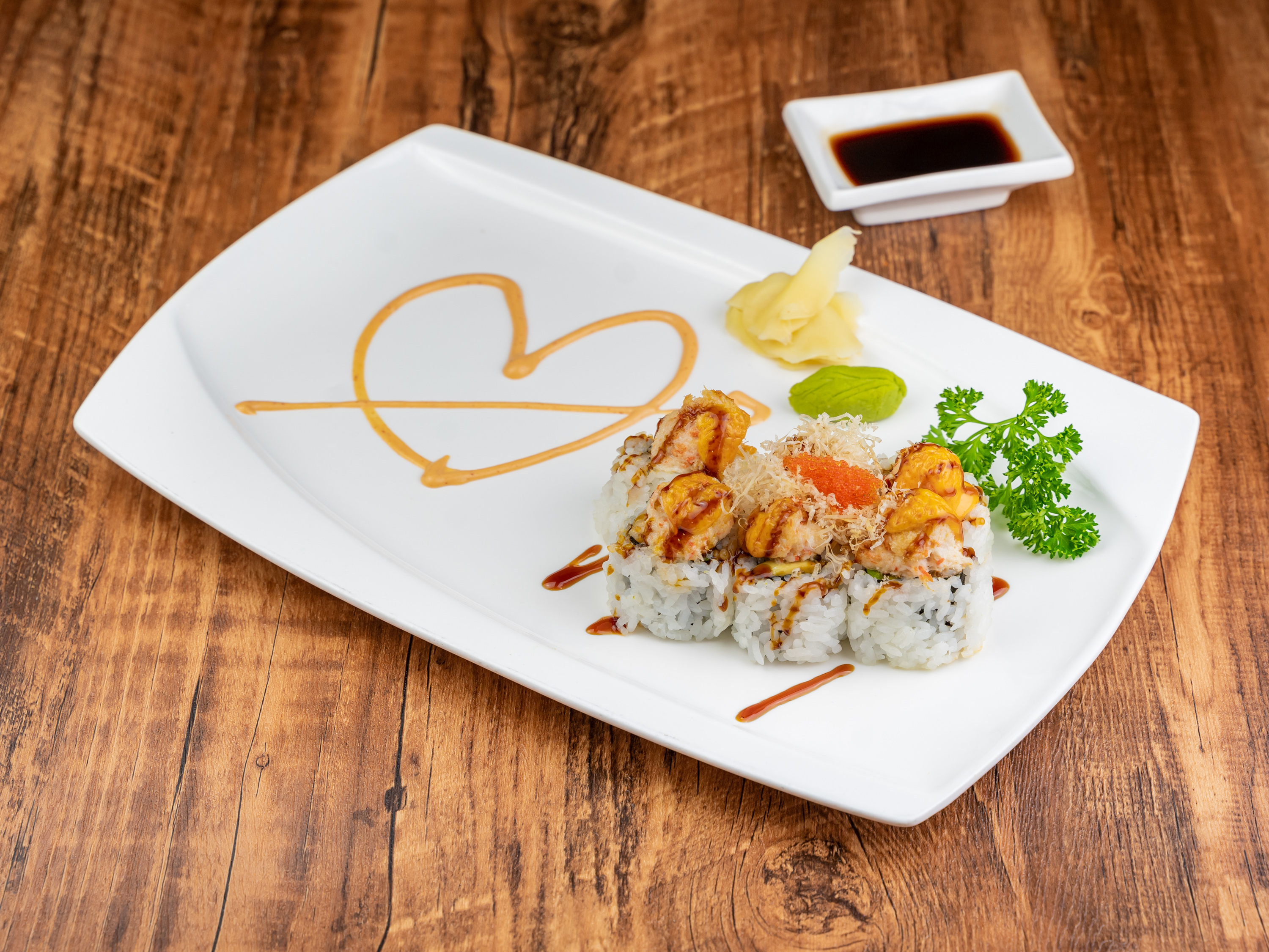 Order K2. Fall in Love Roll food online from Aji Ichi Japanese Restaurant store, San Bruno on bringmethat.com
