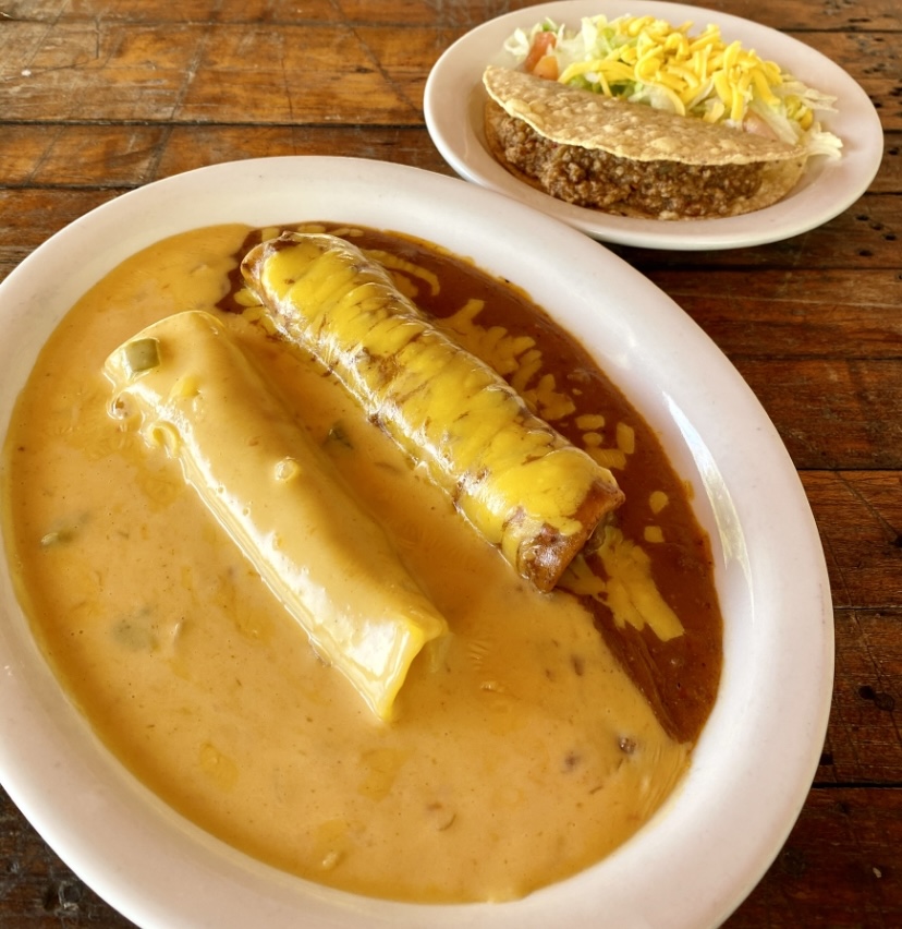 Order #5. One Beef Enchilada, Soft Cheese Taco, and Beef Taco food online from Ojeda's store, Dallas on bringmethat.com