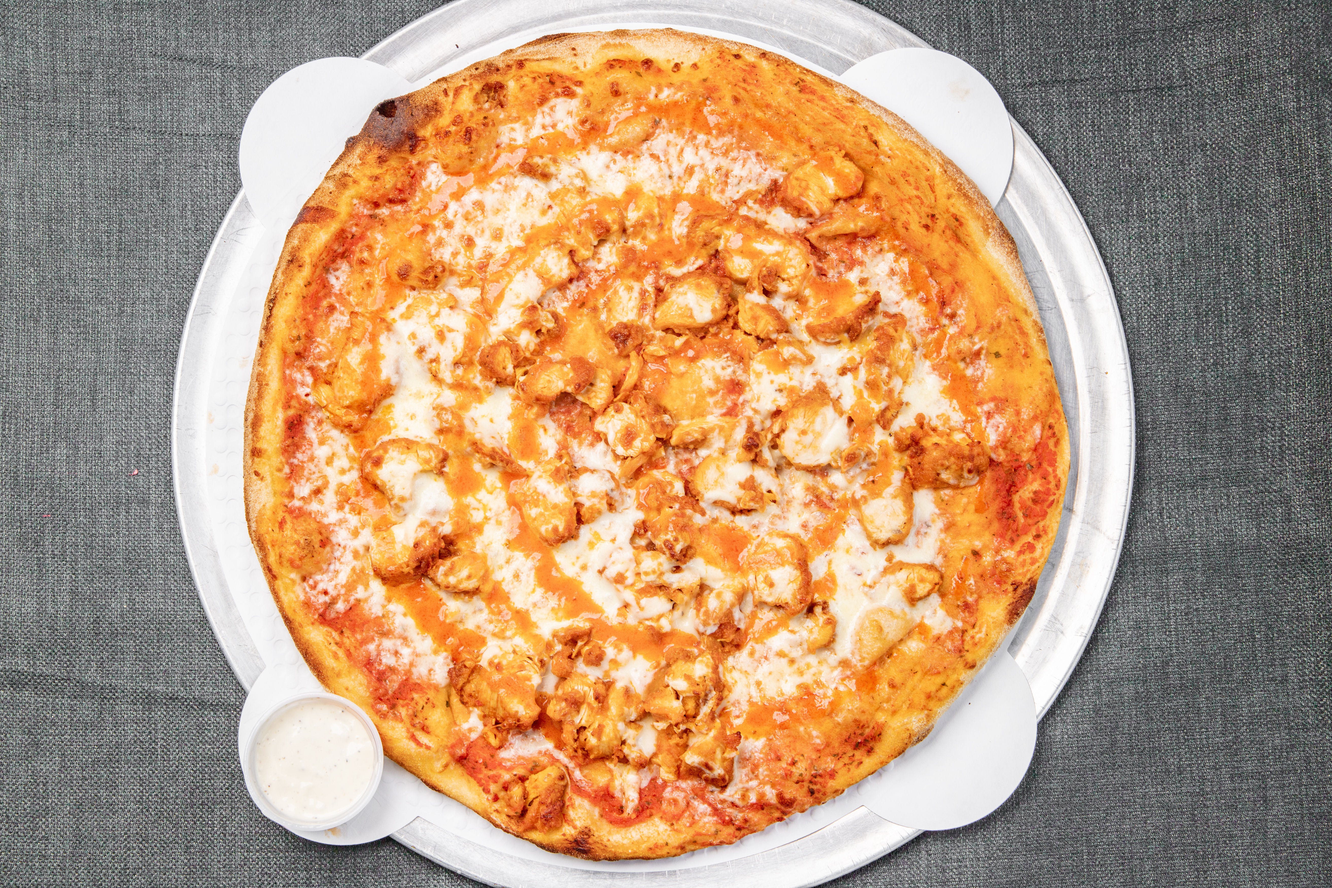 Order Buffalo Chicken Blue Pizza - Medium 12'' food online from The Avenue Grille and Pizzeria store, Dorchester on bringmethat.com