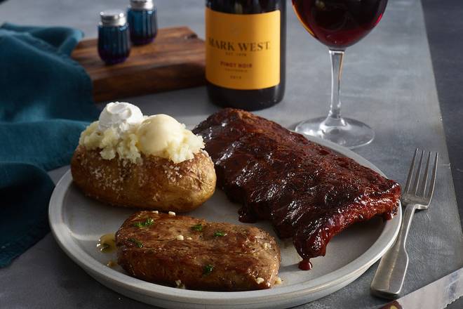 Order Half-Rack Baby-Back Ribs & 6oz Ribeye Combo food online from Ruby Tuesday store, Pooler on bringmethat.com