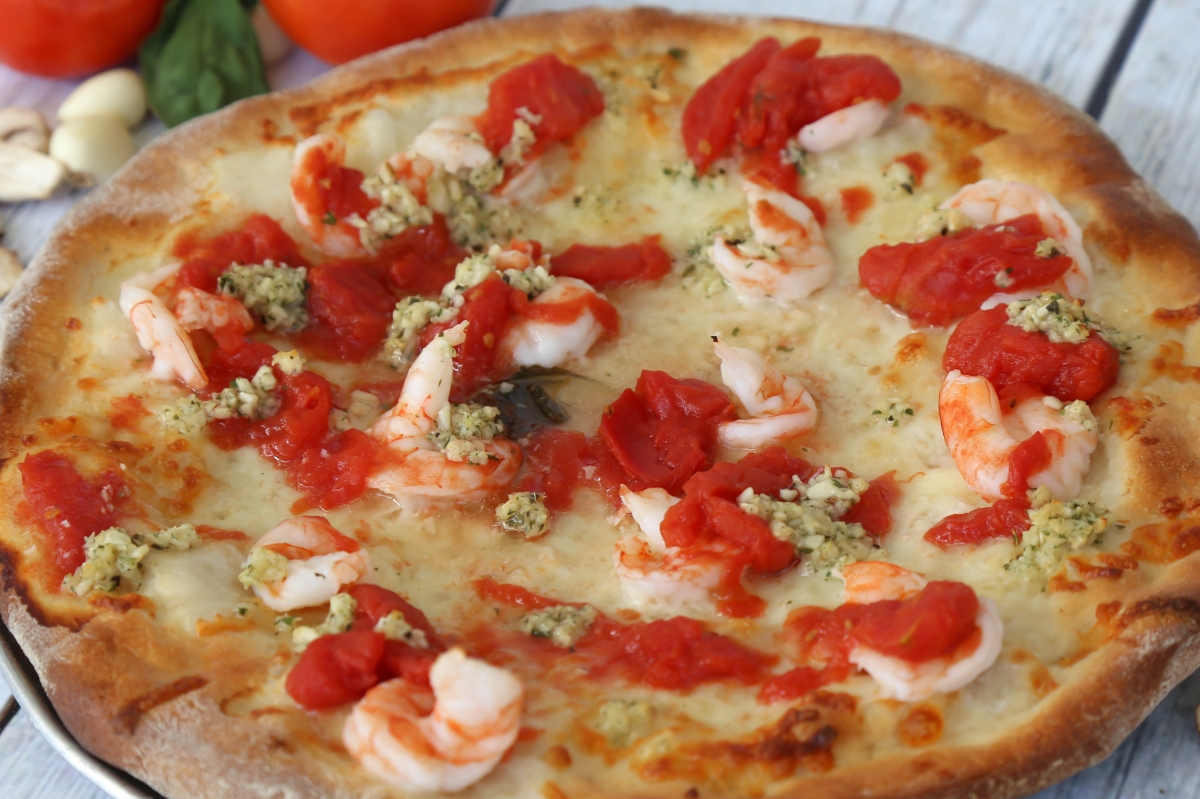 Order Shrimp Scampi Pizza food online from Vito's Gourmet Pizza store, Pompano Beach on bringmethat.com