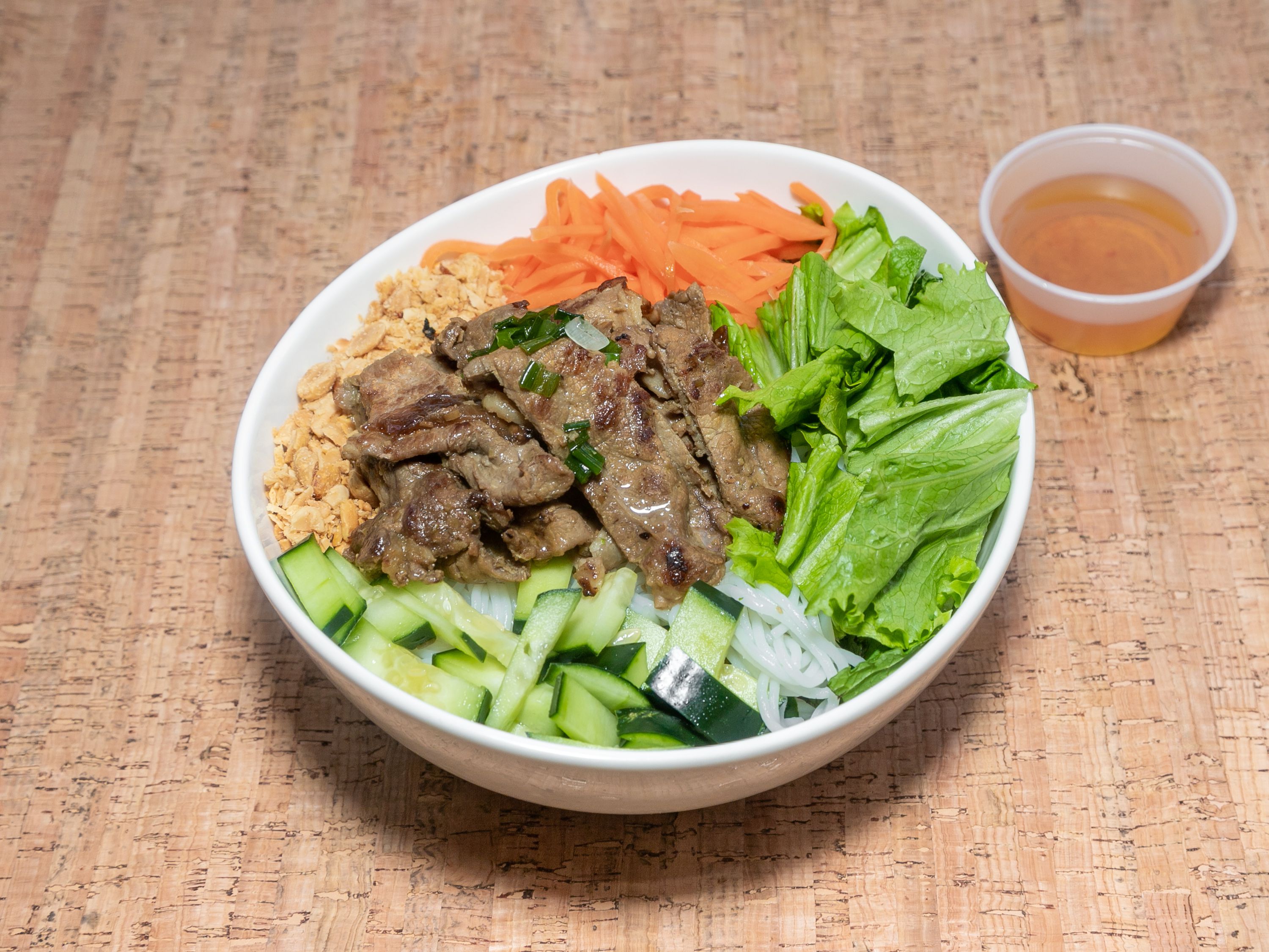 Order Salad - Grilled Barbecue Pork  food online from Phinista Cafe store, Boston on bringmethat.com