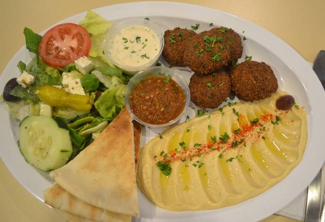 Order Falafel Platter food online from Sinbad Mediterranean Grill store, Atlanta on bringmethat.com