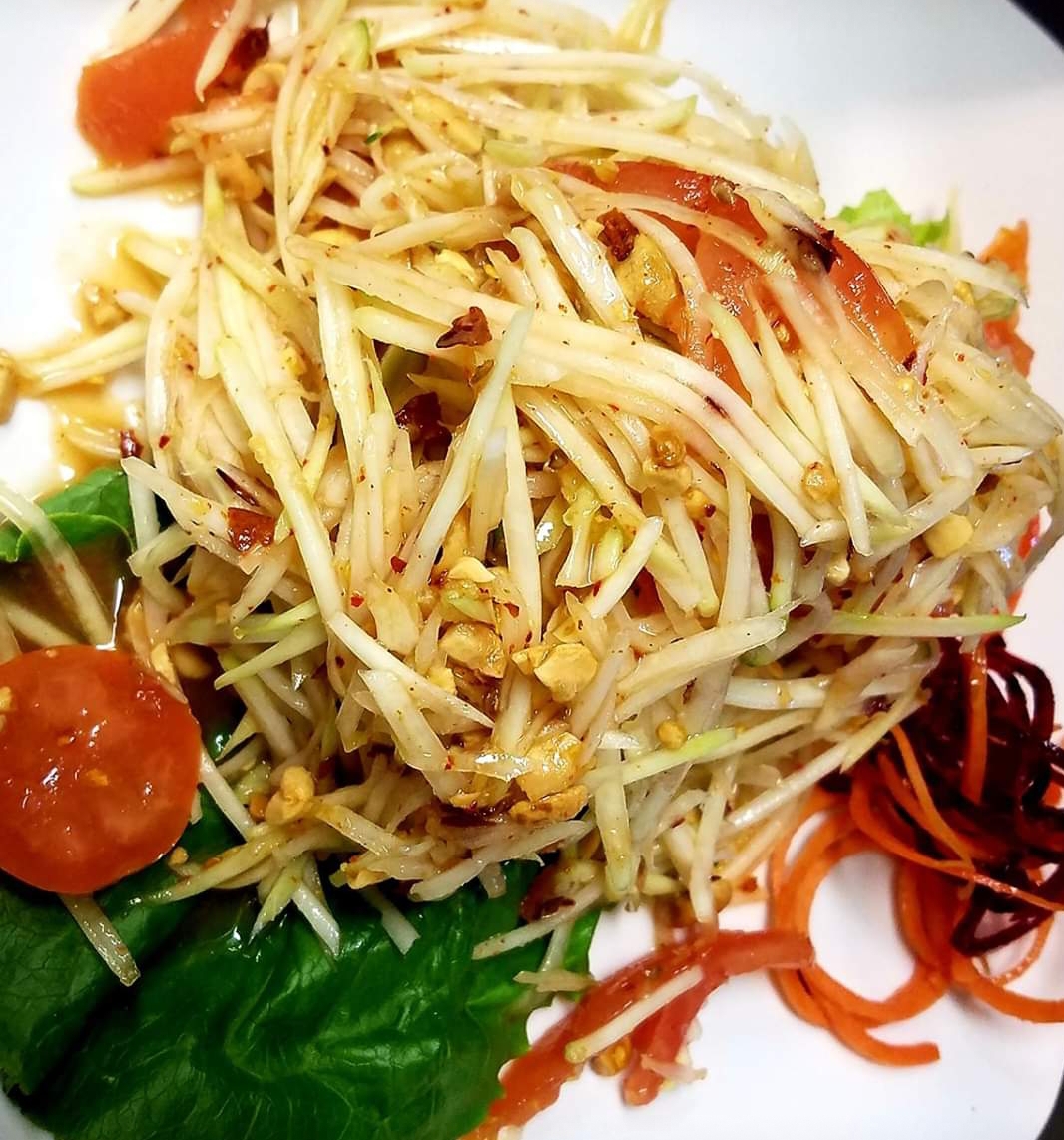 Order Y2. Papaya Salad Thai style or laos style ***please Choose style  when you order  food online from Kin Thai store, High Point on bringmethat.com