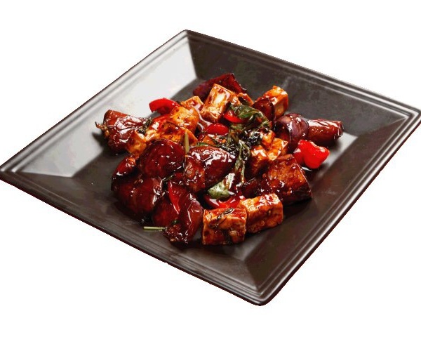 Order Fried Tofu with Eggplant in Plum Sauce and Basil food online from Bamboo store, San Francisco on bringmethat.com