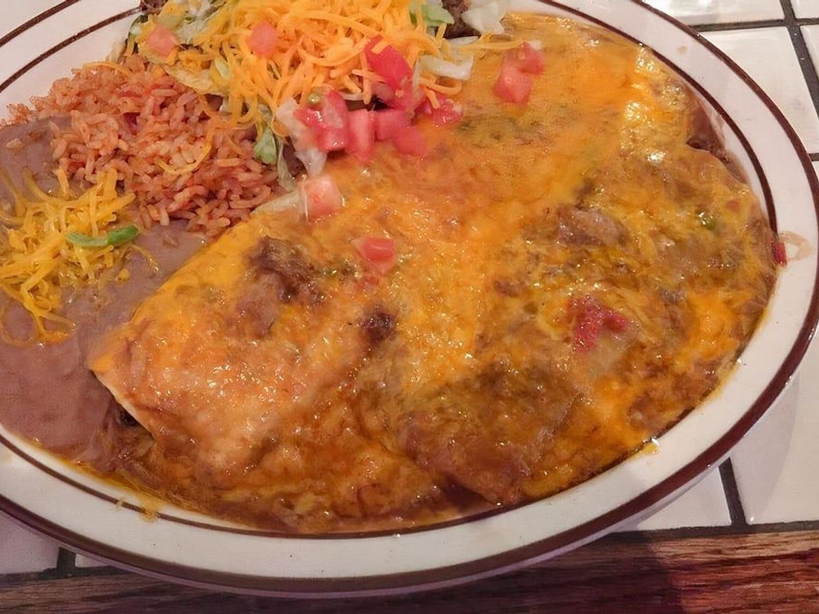 Order C-12 Beef Enchilada, Beef Burrito, Beef Taco food online from Moose Hill Cantina store, Denver on bringmethat.com