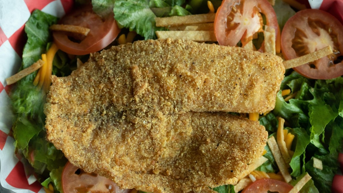 Order Fish* Salad food online from 7 Spice Cajun Seafood store, Humble on bringmethat.com