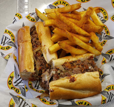 Order 10" Pizza Steak Sandwich food online from Wings to Go store, West Chester on bringmethat.com