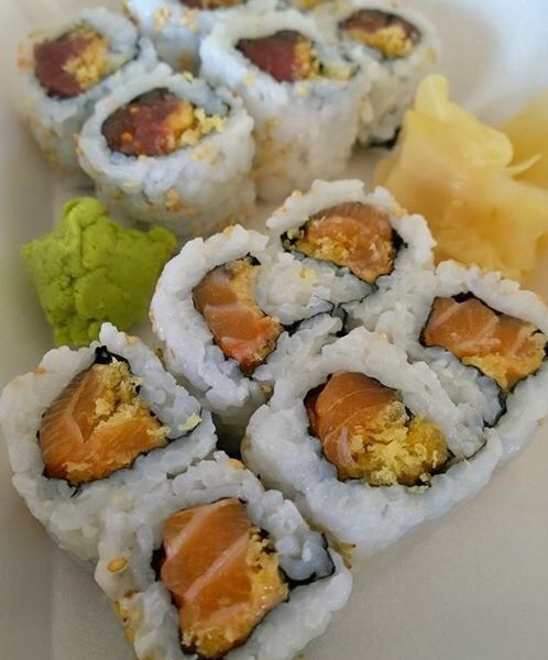 Order Spicy Crunchy Salmon Roll food online from RAWR Sushi store, Springfield on bringmethat.com